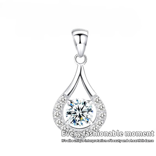 Xuanyong 950 platinum necklace, white gold pendant, women's silver necklace, simple water drop necklace, K gold jewelry, white diamond (with arrow heart chain)