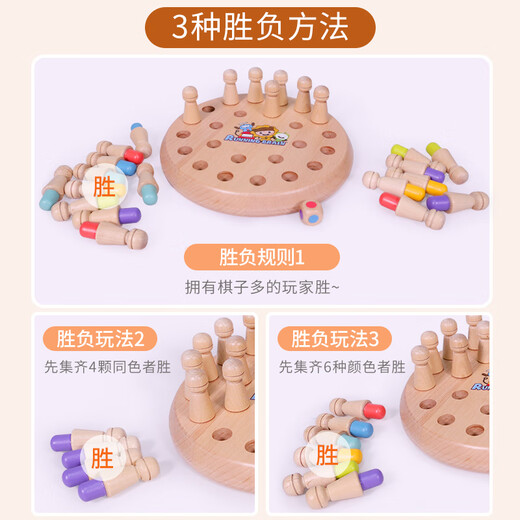 Wooden Wanshijia memory chessboard children's concentration training logical thinking early education puzzle parent-child interactive table game intellectual toy memory chessboard toy