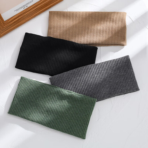 Hongyun star's same style sports headband for men, trendy sweat-absorbent headscarf, summer headband, running face wash headband, black headband F055