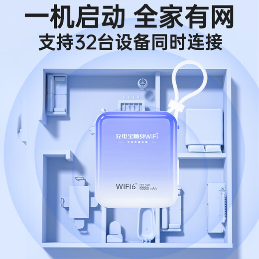 Xiaodingxun mobile portable wifi 5ghz unlimited traffic 2025 model charging wifi two-in-one wireless network portable wifi card-free convenient three-network communication 22.5W dual-line fast charging 1W mAh | ZTE microchip-Xunwu Purple Network speed up to 150M No speed limit or false standard Support 32 people sharing