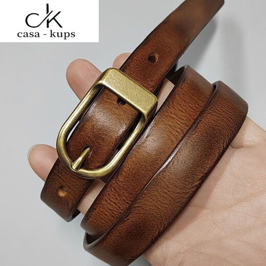 casa-kupsCK细皮带女真皮牛皮装饰配大衣裙子打结软百搭牛仔裤腰带潮 #6231黑色(宽1.8cm) 95cm