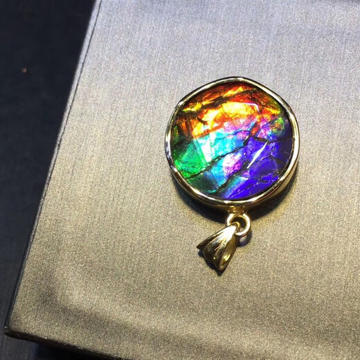 Red Shadow Canada's new other natural crystal gemstone necklace ammolite David's double-sided pendant