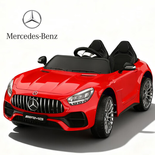 HIMEILI Kinder-Elektroauto, vierrädriges Spielzeugauto, kann auf einem ferngesteuerten Auto für Jungen und Mädchen sitzen, Babyschaukel, Geschenk, roter Allradantrieb + Bluetooth-Fernbedienung + Schaukel + Ledersitz