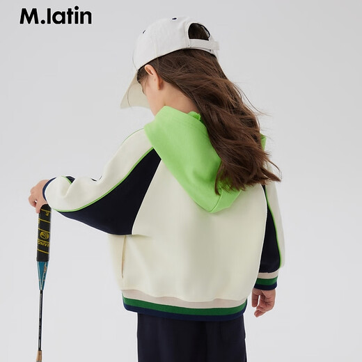 M.Latin/Malatin children's clothing children's jacket new spring new boys and girls contrasting color raglan sleeve embroidered baseball jacket cheese color 130 cm