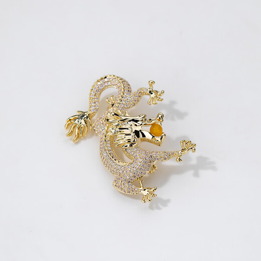 Qlady Year of the Dragon brooch, high-end women's brand corsage, anti-exposure pin, temperament silk scarf button, suit accessories, annual meeting gift, gold, no Specifications