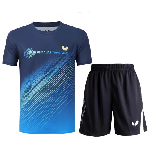 Mesa de jersey de mariposa tenis uniforme de tenis traje deportivo nuevo para hombres manga redonda de manga corta de manga rápida de secuestro