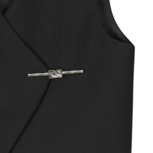 萝卜呗呗（LUOBOBEIBEI）儿童西装新中式男童国风马甲花童礼服男孩演出服 黑色四件套 110