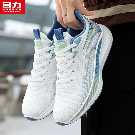 Krieger Sportschuhe Herren bequeme und leichte Laufschuhe atmungsaktive fliegende Herrenschuhe G497C Weiß/Grün 41