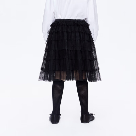 Little MO&Co. New Year's greetings clothing children's skirt girls cake skirt mesh skirt skirt children's skirt short skirt black 100 110/50