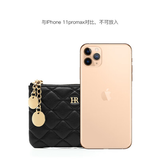 HR Helena Coin Wallet 2024 Neue Mode Clutch Vielseitige lässige Diamant -Reißverschluss Brieftasche Frauen trendy Schwarz.