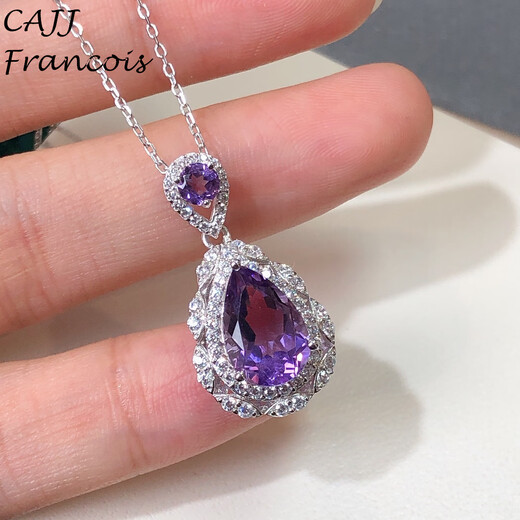 CAJJ Francois 2.80 carat amethyst pendant for women 925 silver as a gift for personal wear natural colored gemstones amethyst pendant