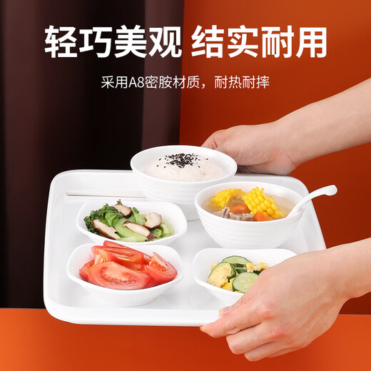 JOBO commercial A8 melamine rice bowl 5-inch 10-pack soup bowl fast food canteen rice bowl