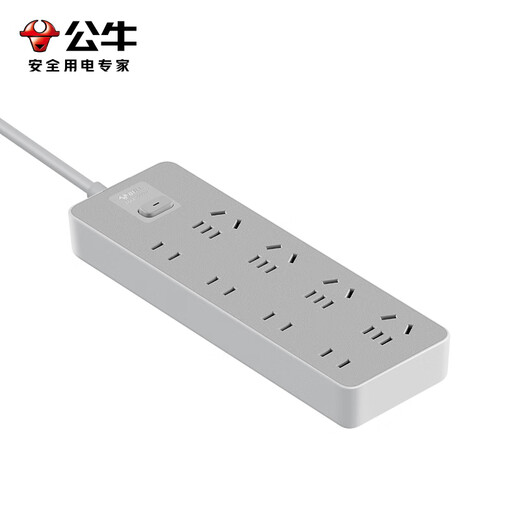 Bull (Bull) Socket Basic Model General Control Switch Drag Board Multi-Loch Long Wire Multifunktion Elektrische Plugplatine mit Kinderschutztür/neu