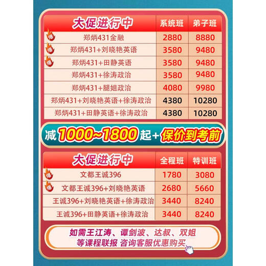 Zheng Bing 431 Comprehensive Online Course of Finance 2025 Postgraduate Entrance Examination Master Wang Cheng 396 Economic Course 25 Economic Comprehensive Course Consult Customer Service to obtain internal discounts and school rules. Store discounts start from 1,300 yuan/specific consultation