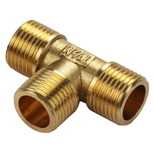 A beautiful copper tee joint, thickened 4 points with outer wire tee, tap water, gas and natural gas pipeline accessories, 01 style, thickened full outer wire copper tee