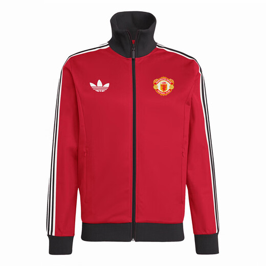 阿迪达斯 （adidas）外套男女三叶草复古条纹休闲足球立领夹克JD9096IY0055官方旗舰正 深靛蓝1 IT3878 XS