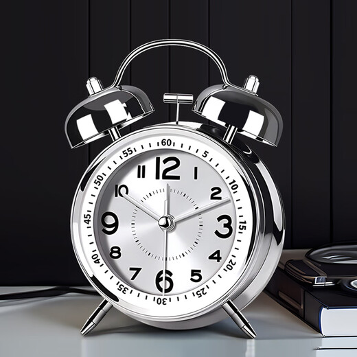 GERTHRON Germany's 2025 new mechanical alarm clock student-specific wake-up ornament for high school and junior high school students wake-up clock upgraded electroplating ice crystal white