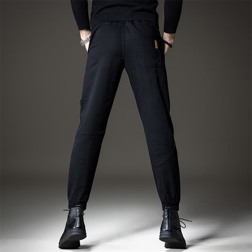 Luo Meng 2025 Sommer High-End-Arbeitskleidung Freizeithosen Herren dünne Hosen Herren lose große Größe trendige Marke Harem gerade Leggings schwarz normale 2XL-Größe (geeignet für 160-175 Jin Jin entspricht 0,5 kg)