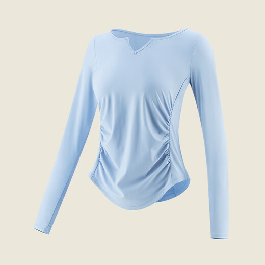 DADDECT yoga wear long-sleeved T-shirt for women 2025 autumn and winter new quick-drying fitness wear sports Pilates running blouse top blue L (recommended 120-140Jin Jin equals 0.5 kg)