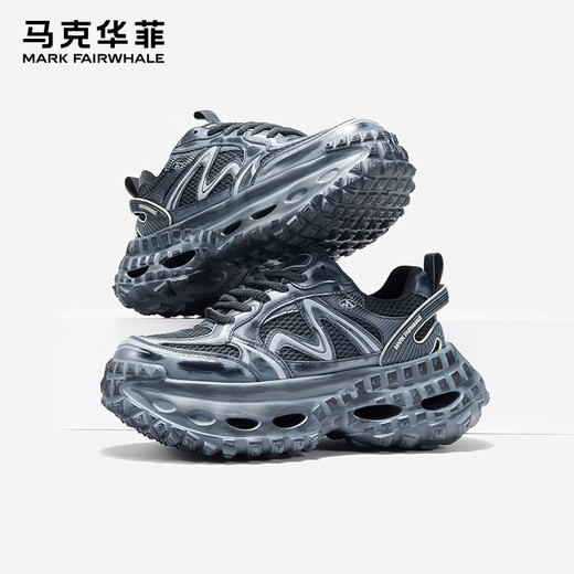 Mark Huafei men's shoes 2025 new summer breathable sports shoes men's casual height-enhancing dad shoes men indigo 41