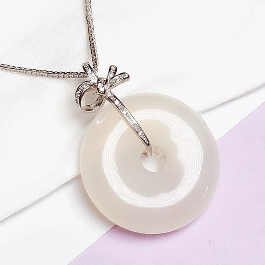 Fat Donglai's same style Ping An buckle head 18k gold buckle clip buckle Buddha Jade Jade Silver buckle necklace connecting head buckle Style 1 white gold