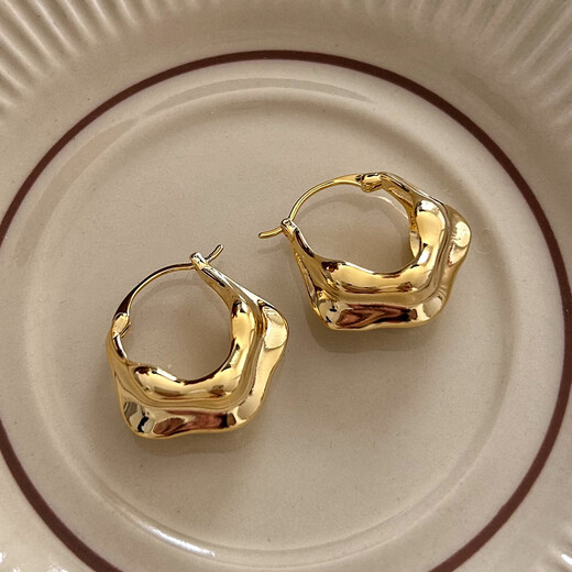 Yican Japanese and Korean metal retro earrings for women light luxury niche design high-end earrings 2025 new hot style temperament earrings Japanese and Korean metal retro earrings