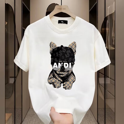 皮尔卡丹（pierre cardin）美式潮牌夏季重磅纯棉短袖t恤男2025新款体恤修身大码青 689黑色 2XL