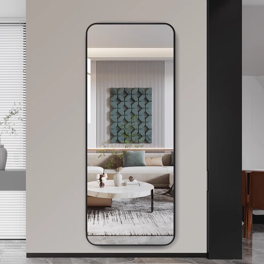 Dida Life Dida Life Miroir en plein corps Miroir mural mural monté mural Miroir mural auto-adhésif Miroir de maison simple maison et habillage de chambre miroir ajusté Miroir Gentleman noir 40 * 150 (Miroir argenté haute définition)