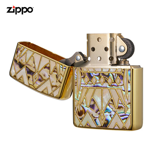 Zippo plus léger Zippo Version authentique de la coque à coque colorée brillante colorée coque incrustée Set Kerosène au vent plus léger pour hommes Cadeaux Brilliant Queen (sans huile autonome) DY9902GQ