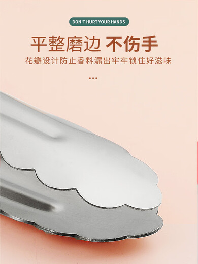 Cat tongs for kitchen commercial barbecue food, stainless steel thickened cooked food, cold dishes, grilled sausages, special tongs for stewed vegetables, thick steel flat head food tongs (pack of 3), value package