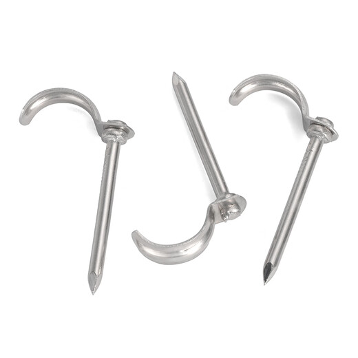 Jinggong (JINGGONG) 4/6 points/1 inch stainless steel water pipe hook hook pipe nail fixing nail PPR/PVC hot melt pipe fixing nail pipe nail stainless steel 4 points/6 points (55 long) (10 pieces) It is recommended to drill holes first