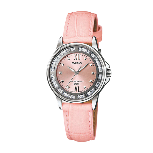 卡西欧（CASIO）手表女士SHEEN简约休闲时尚学生防水考试指针石英手表送女友礼物 LTP-1391L-4A粉色皮带