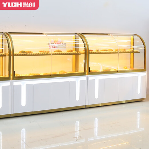Yuch 24 años Nuevo gabinete de pan curvado Pantallado de pan Gabinete Bread Bread Bread Gabinet Gabinet Gabinet Gabinet Costa de vidrio comercial 9848 Mid-Dao Gabinete de un metro Precio