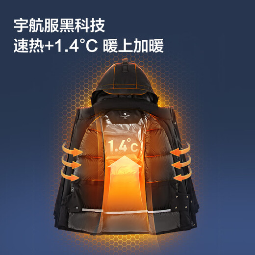 Made in Tokyo, winter short hooded ski down jacket, outdoor parka, thickened warm jacket for men, black XL