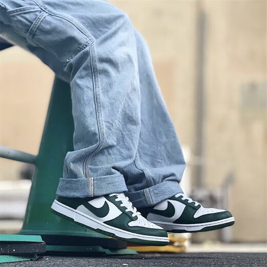 耐克（NIKE）Dunk Low (GS)女子黑白熊猫低帮耐磨运动板鞋 DD1391-101男子白绿 45