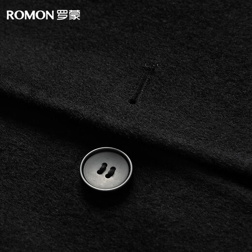 Romon 100% pure wool extended double-sided woolen coat men's autumn and winter woolen over-the-knee windbreaker jacket