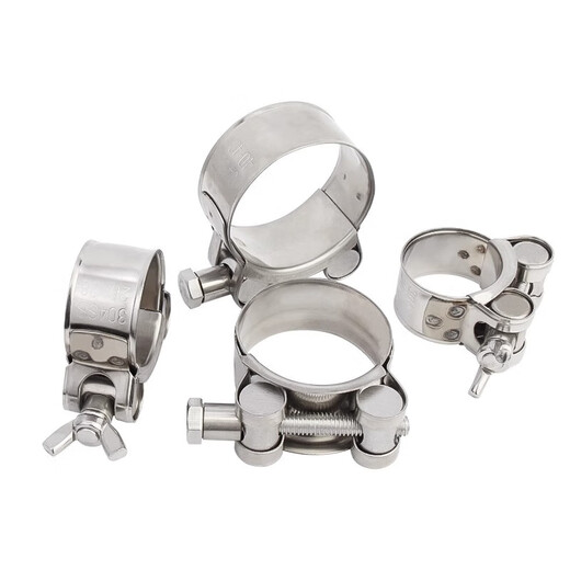 Jinchao 304 stainless steel hand-twisted strong hoop butterfly clamp pipe hoop throat hoop fixed water pipe trachea clamp pipe clamp 29-31mm (304 strong hoop) 1 inch