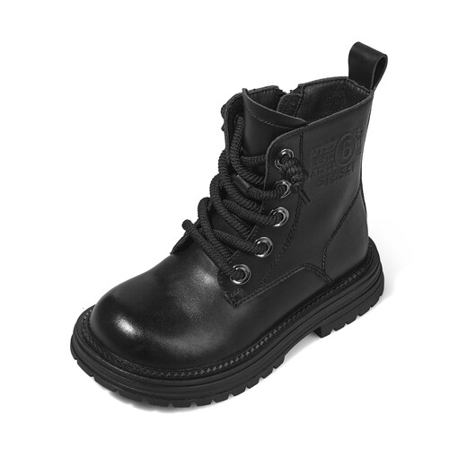 Saturday children's shoes winter new Martin boots versatile rhubarb boots girls casual thick-soled boys short boots black 33