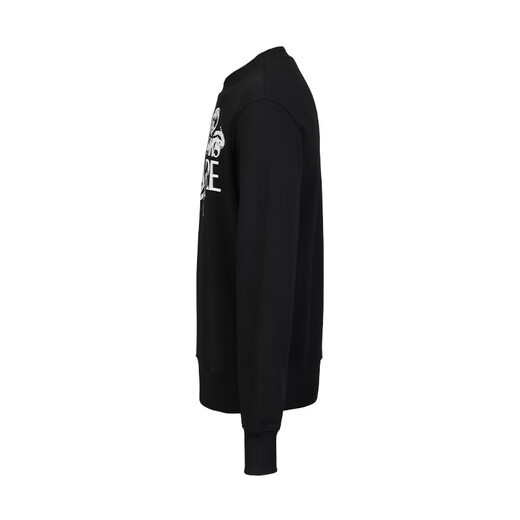 VERSACE JEANS COUTURE奢侈品男装男士圆领字母印花卫衣长袖T恤12127礼物 黑色 M