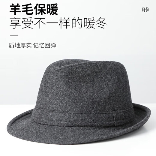 Hengyuanxiang middle-aged and elderly men's fashionable woolen hats for dad, grandpa and the elderly retro spring and autumn gentleman hat black