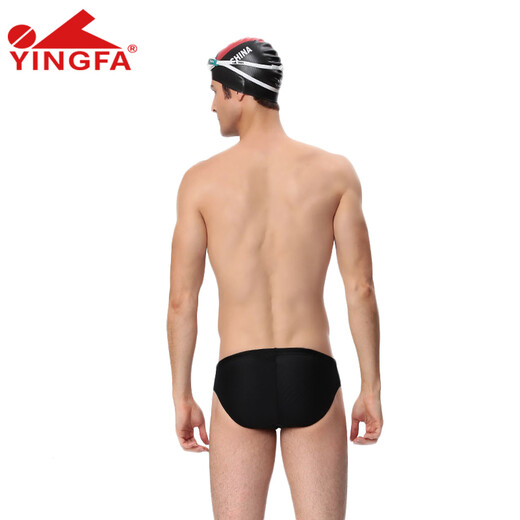 英发（YINGFA）男士成人儿童泳裤三角低腰游泳裤专业款竞速训练比赛泳裤男童9202 9202-1黑色 S(建议1尺6-1尺7)