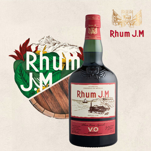 嘉冕（Rhum J.M）【原瓶进口】法国马提尼克岛农业朗姆酒洋酒调酒基酒 嘉冕法式VO朗姆 700mL