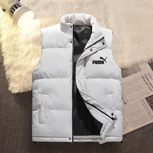 Brand Down Vest Men's Autumn and Winter New Fashion Outerwear Stand Collar Warm Thickened Vest Vest Winter Jacket Black XL