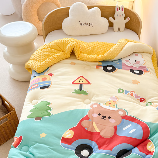 Langsha (langsha) Kindergarten Children's Quilt Doudou Quilt Soothing Quilt Nap Quilt Single Dormitory Spring Autumn Quilt Winter Quilt Core Type A-Animal Paradise Soothing Doudou Quilt 120*150cm Spring and Autumn Quilt Weighs about 2 Jin Jin equals 0.5 kg