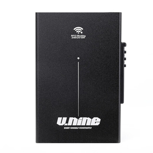 V.NINE anti-theft brush NFC anti-degaussing card holder metal ultra-thin small card holder men's aluminum bank card holder anti-read protection card box for husband and boyfriend birthday gift Valentine's Day New Year gift black
