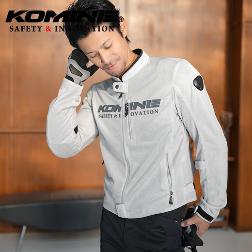
KOMINE SAFETY/INNOVATION Summer full mesh knight jacket light weight anti-fall minimalist style motorcycle riding suit men and women JK-171 Silver 2XL