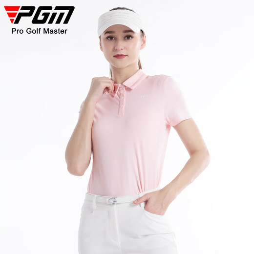 PGM Golf Clothing Women La transpirable camiseta de manga corta para mujeres Polo de camiseta YF673-Sakura Pink [Top] L