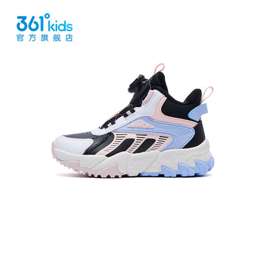 361 Children's shoes for boys and girls, thickened velvet and warm cotton shoes, winter new children's casual sports versatile cotton shoes, carbon black/dark pink/phantom blue 32