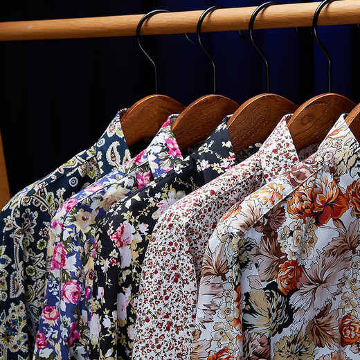 
OIMGbeyond Wong Ka Kui floral clothes shirt slim-fit retro Hong Kong style men's fashionable long-sleeved shirt jacket No. 1 color 1049 5XL175-190Jin [Jin equals 0.5 kg]