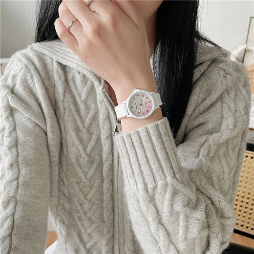 
Exam-specific watch for women's ins style simple and quiet high-value junior and senior high school students versatile white 5010 gradient white, free battery for watch box